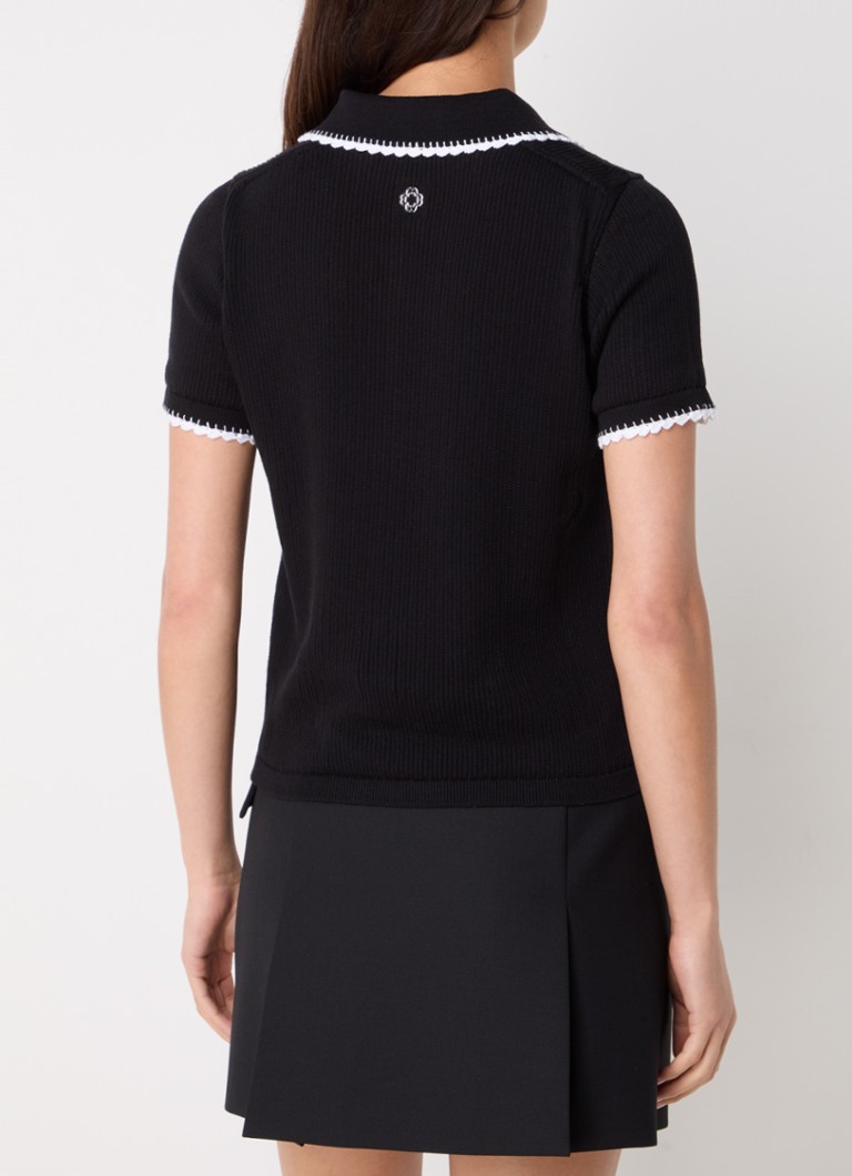 Polo Maje in maglia elasticizzata a trama grossa
