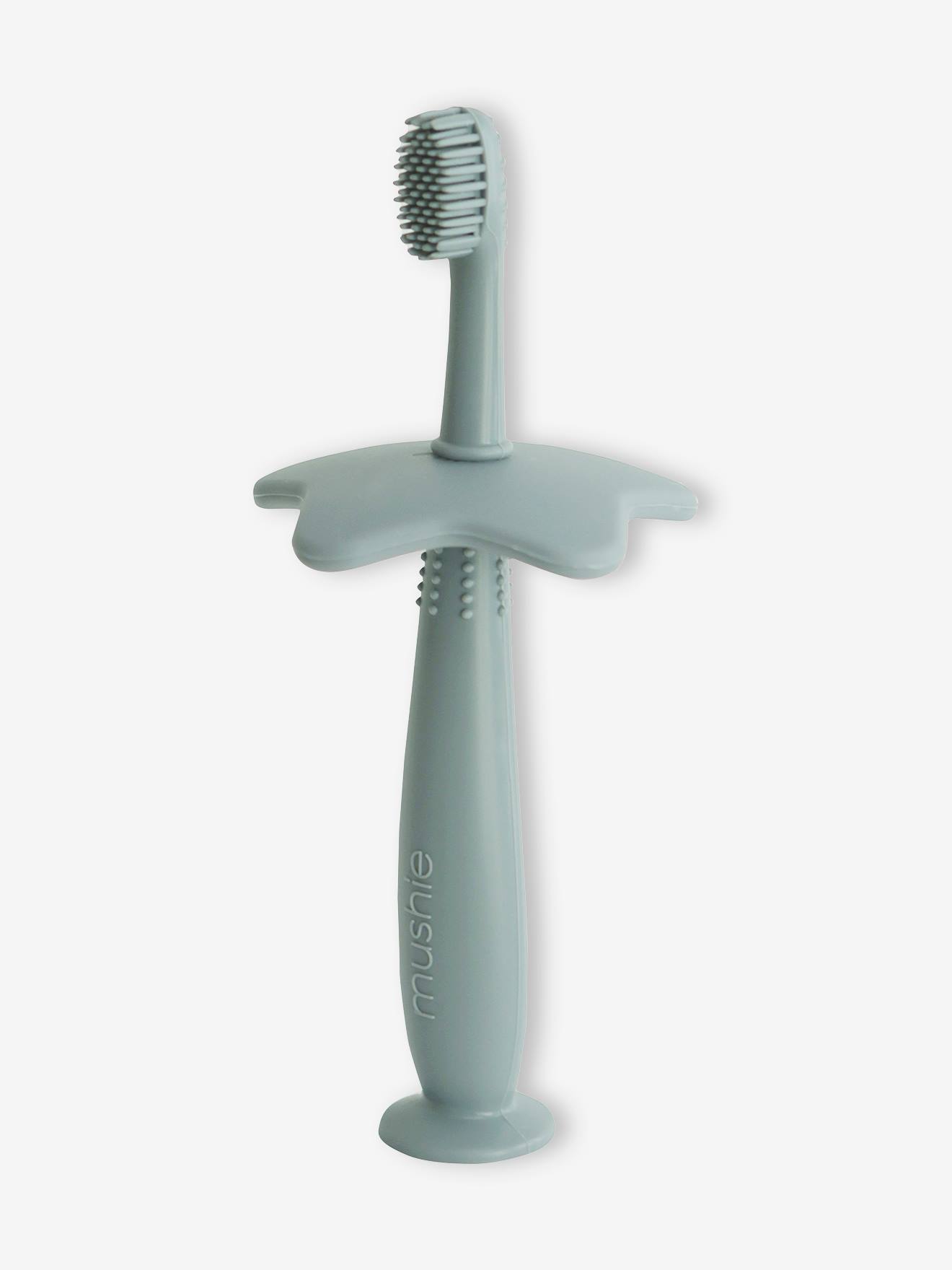 Brosse à dents d’apprentissage MUSHIE en silicone bleu