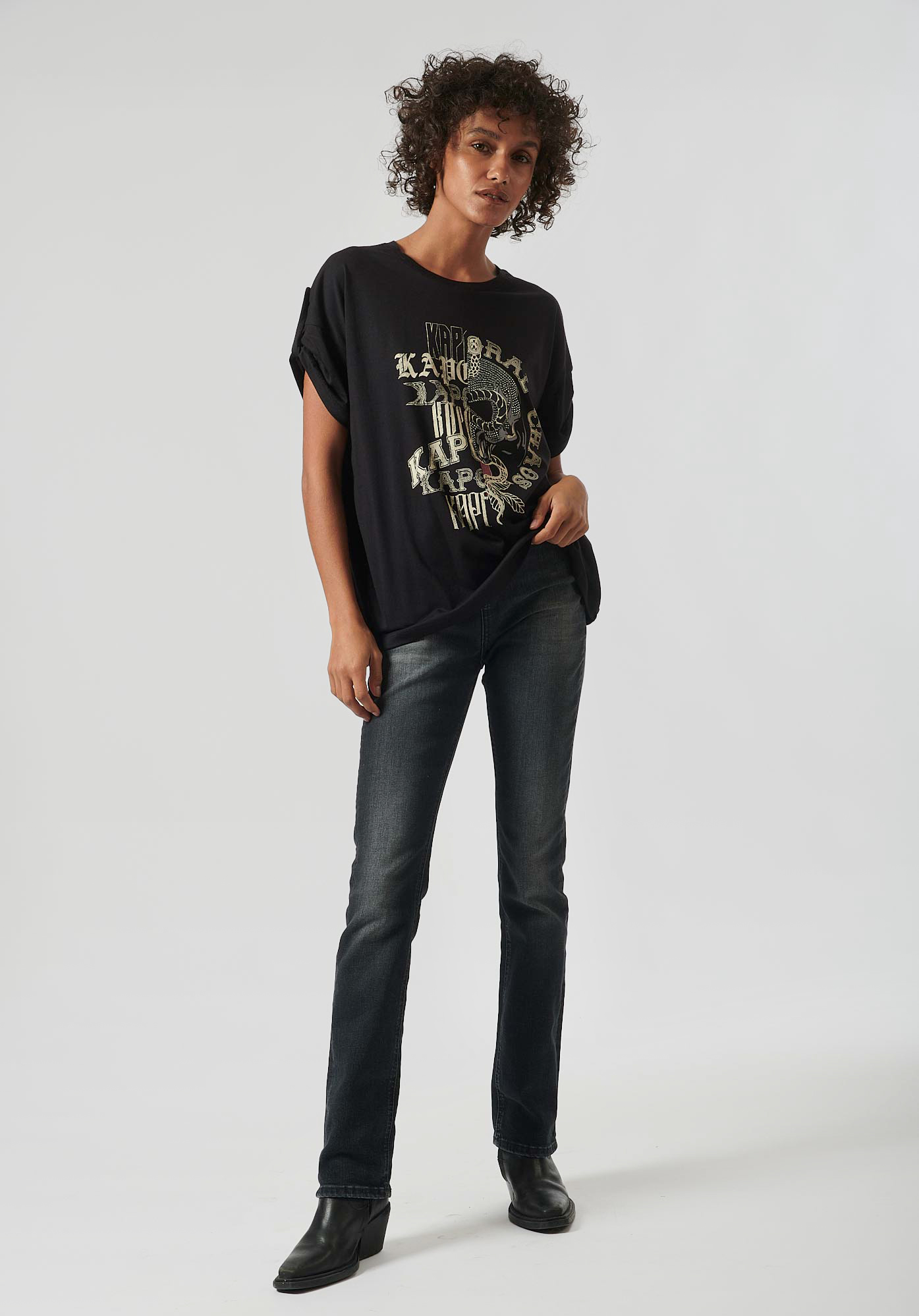 LUPI   T-shirt noir femme