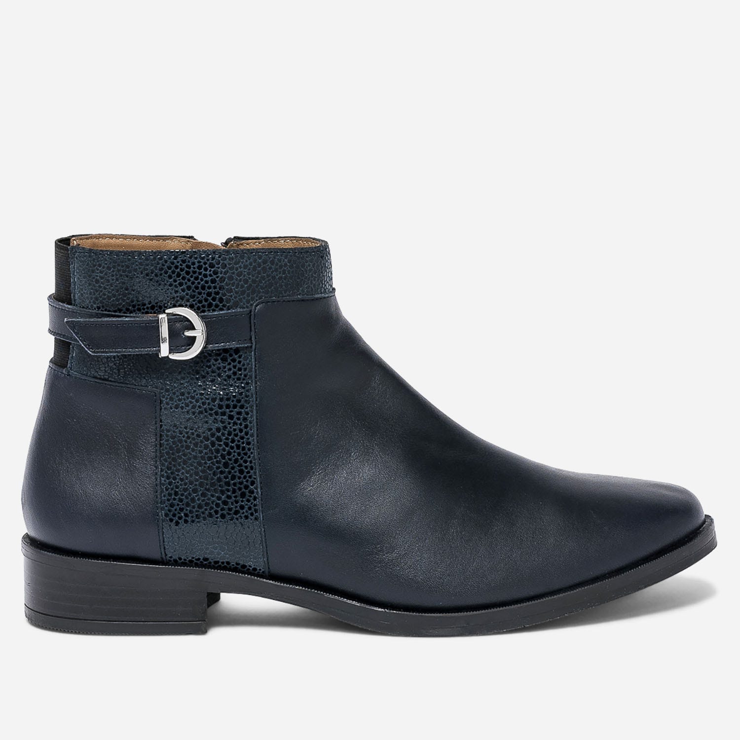 Boots ERAM FLEX bleue en cuir avec effet galuchat
