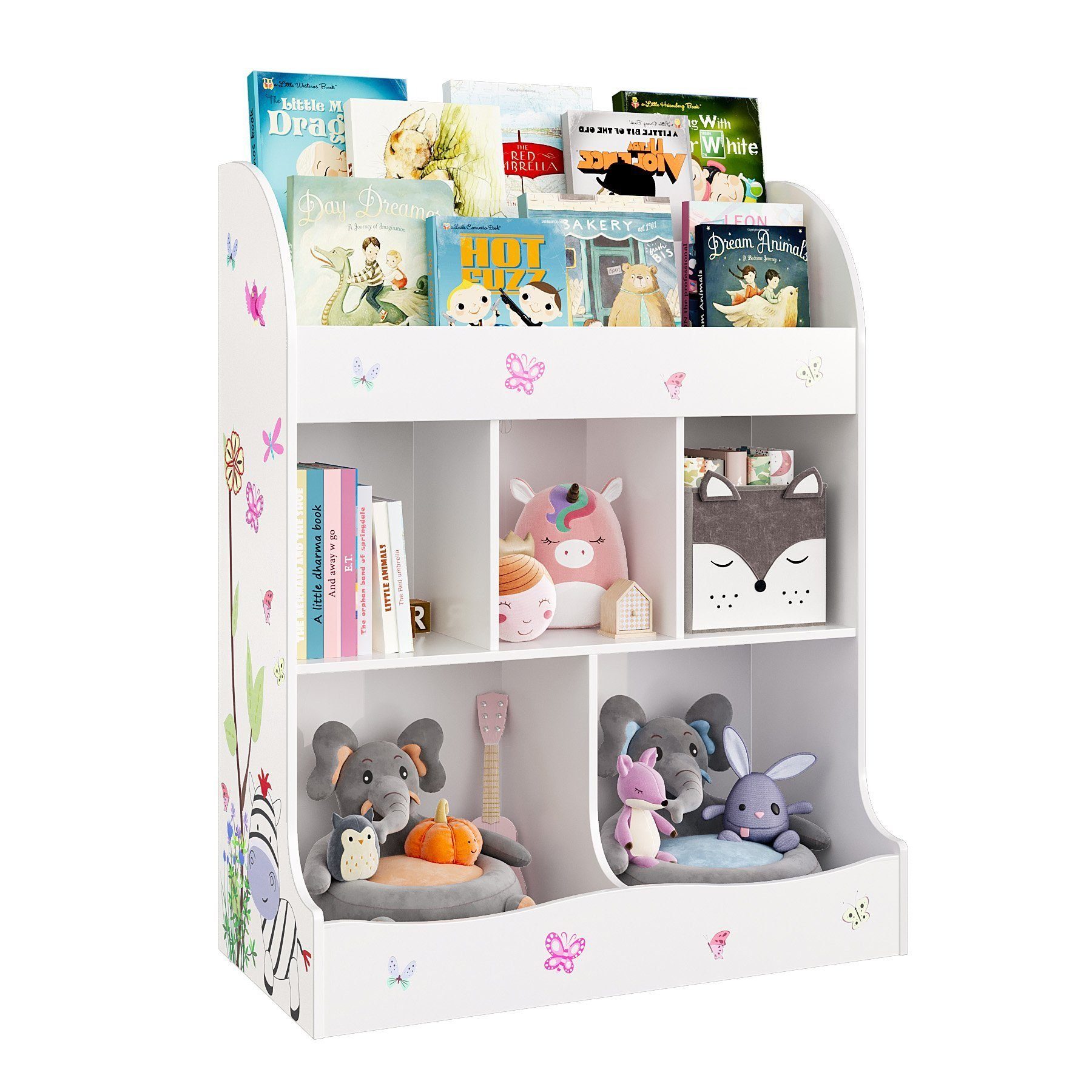 HOMECHO Bücherregal, Kinderregal Spielzeugablage Organizer mit 5 Fächern