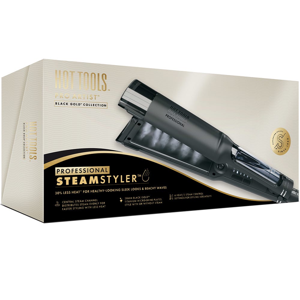 Hot Tools Pro Black Gold Steam Styler Glätteisen