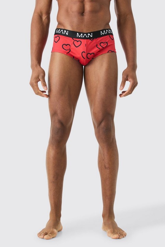 Man Unterhose mit Valentintags-Herz Print