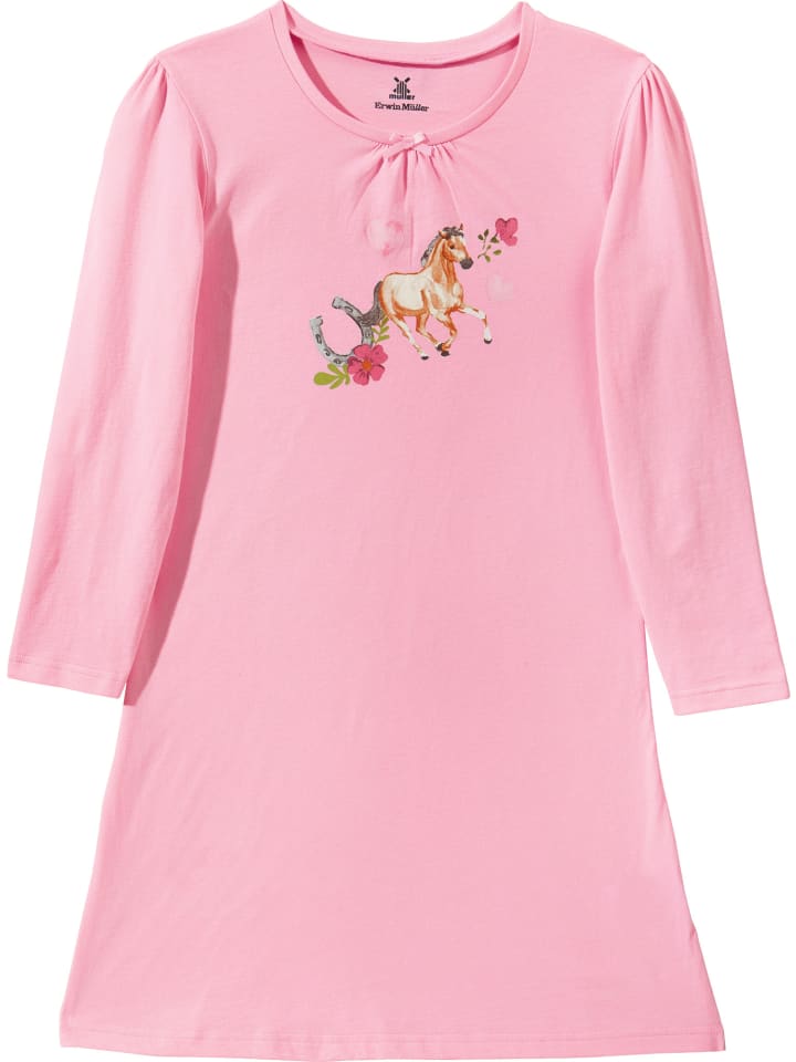 Erwin Müller Single-Jersey Kinder-Nachthemd in rosa günstig kaufen