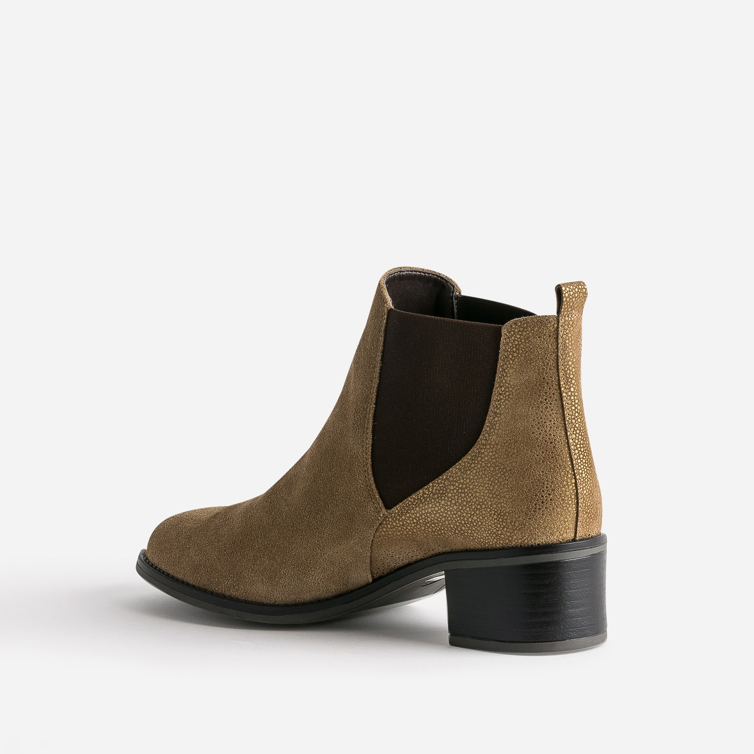 Chelsea boots éco-conçu taupe en cuir velours