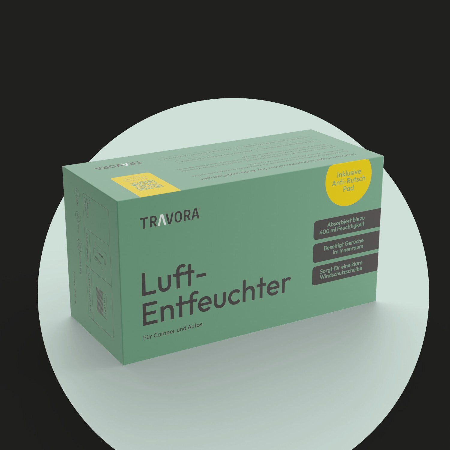 TRAVORA Luftentfeuchter Luftentfeuchter Auto Kissen mit Anti-Rutsch Pad, wiederverwendbar 1 kg