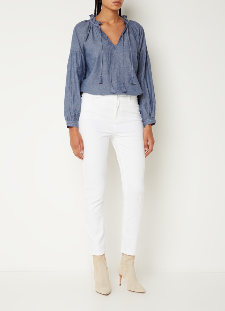 Tunica in chambray con colletto a fiocco, Gerard Darel Adele