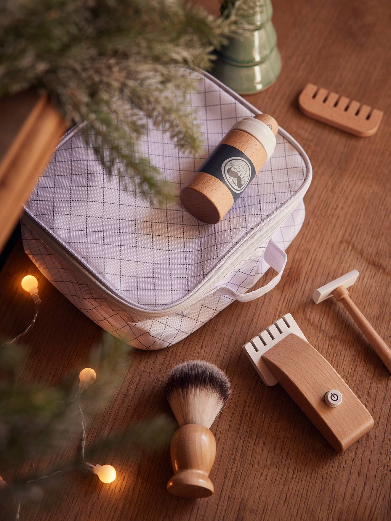 Kit de rasage en bois FSC® multicolore