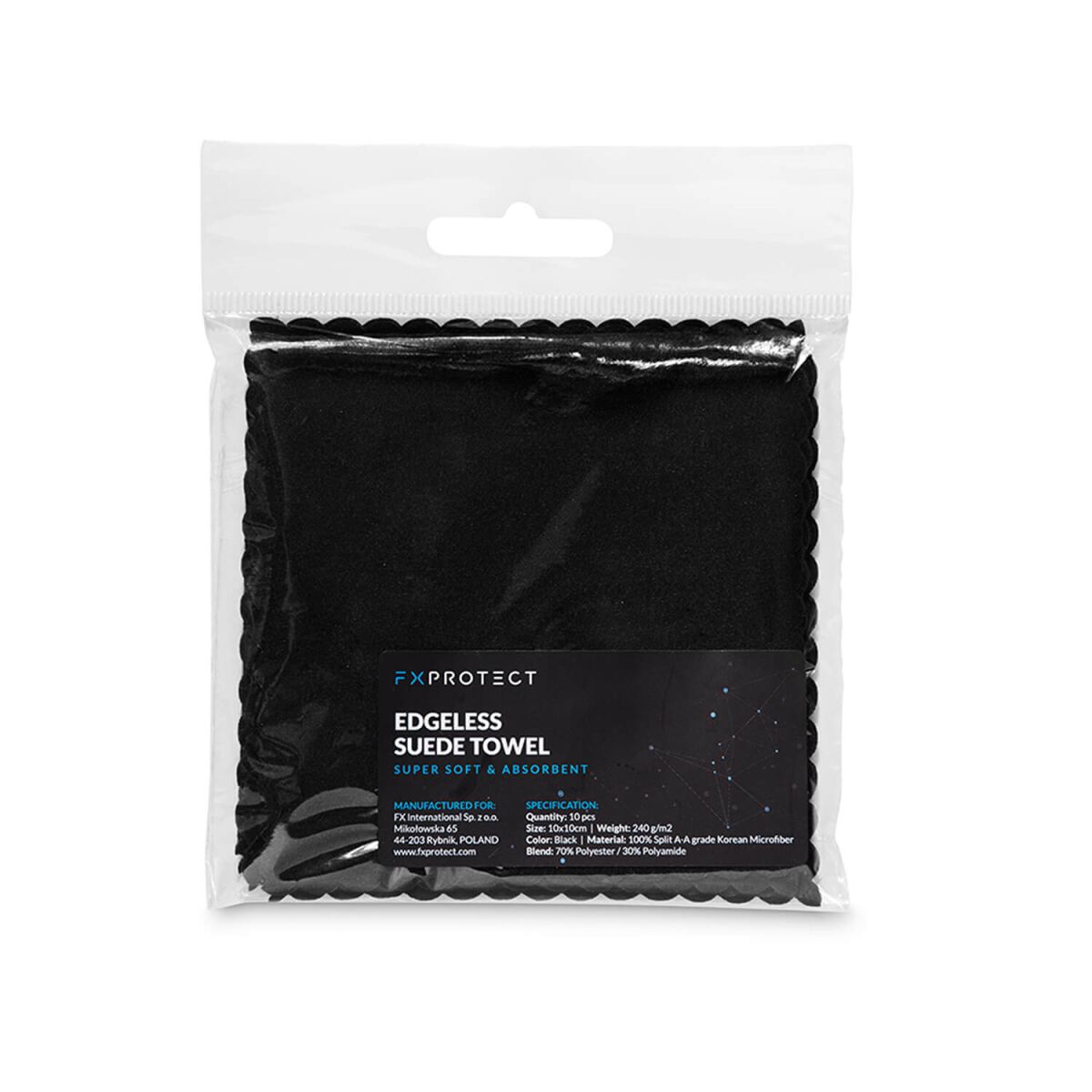 FX Protect Randloses Suede Velourstuch 10×10 schwarz 10Stk.