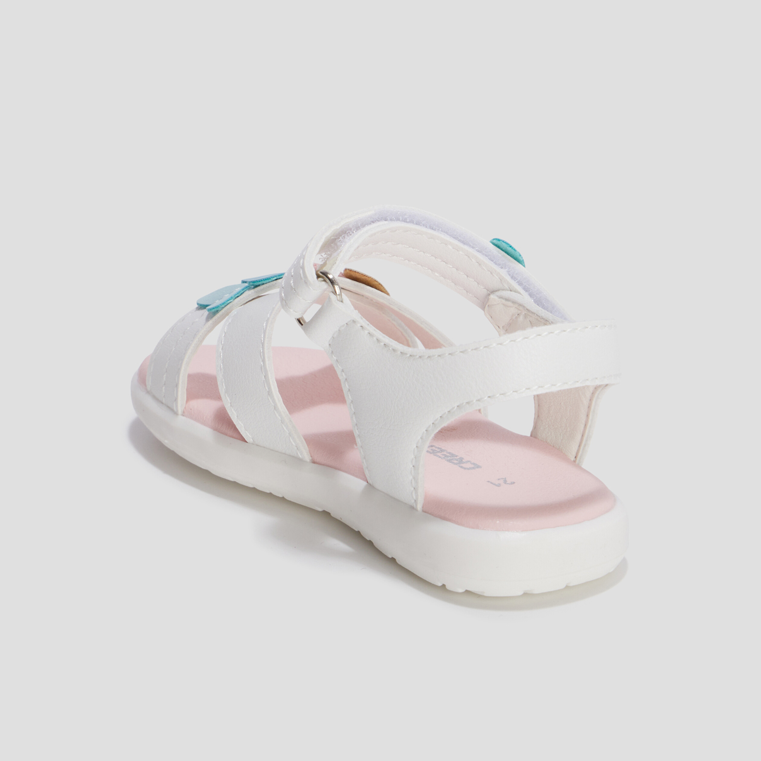 Sandales à scratchs Creeks blanc bébé fille | La Halle