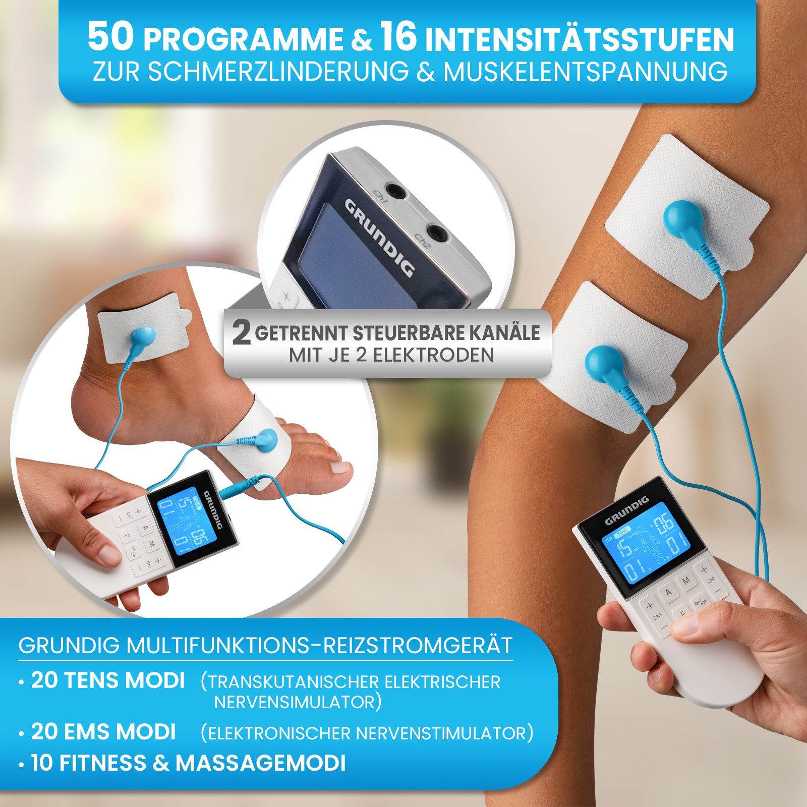 Grundig TENS-EMS-Gerät Tens-Gerät Schmerztherapie Reizstrom