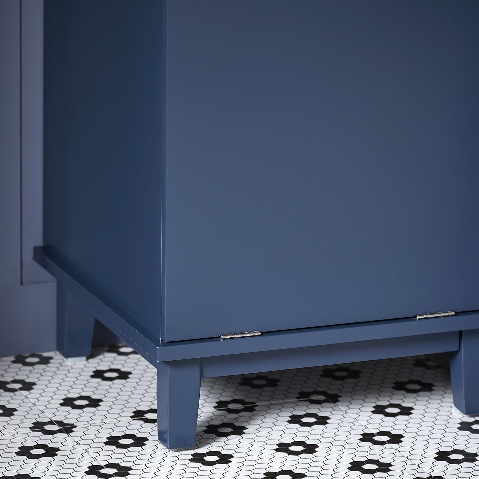 SoBuy Wäscheschrank BZR114 mit ausklappbarem Wäschesack Wäschesammler Wäschekorb Badschrank Blau