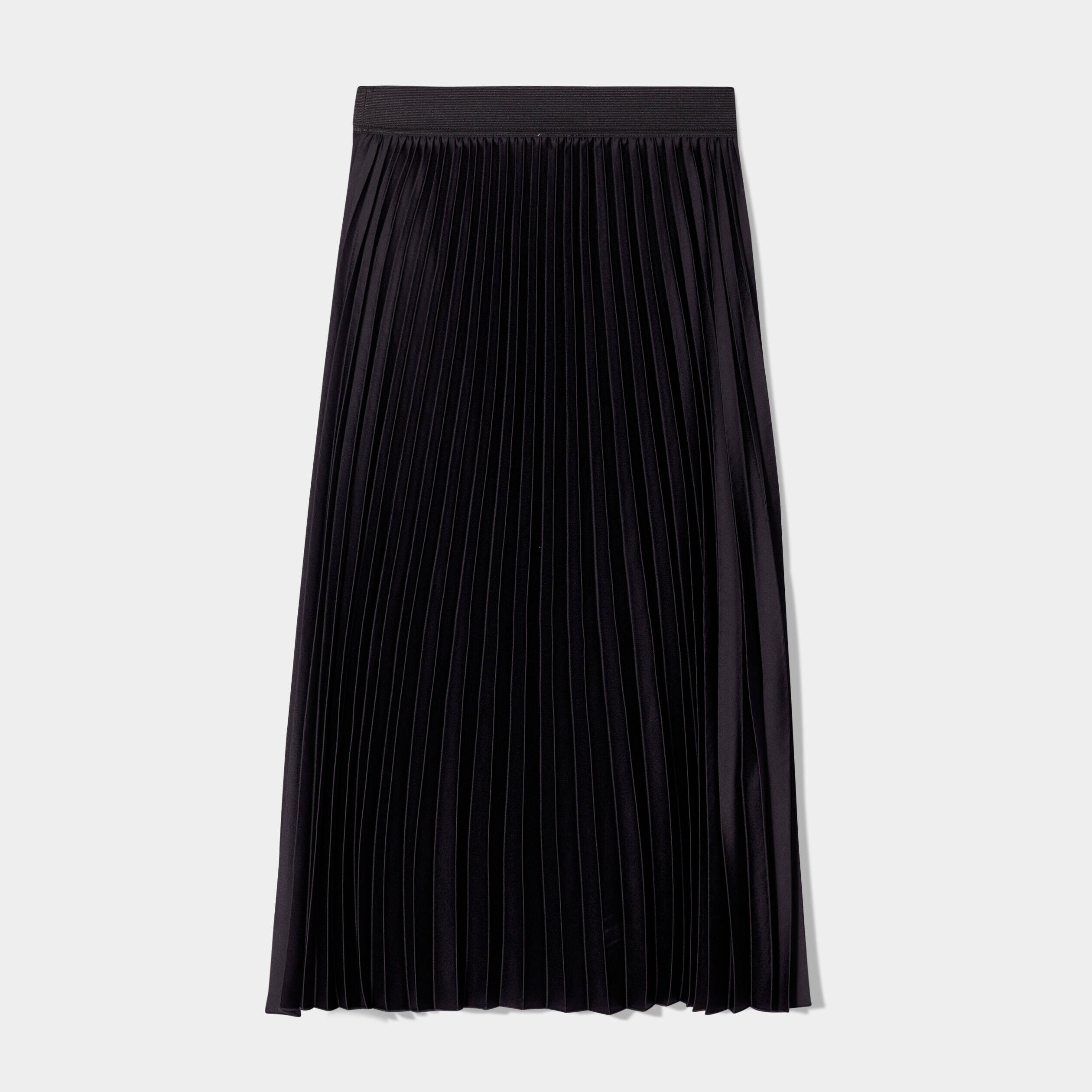 Jupe longue patineuse plissée noir femme | Cache Cache