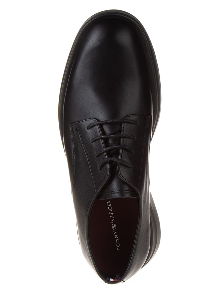 Tommy Hilfiger Shoes Leder-Schnürschuhe in Schwarz günstig kaufen