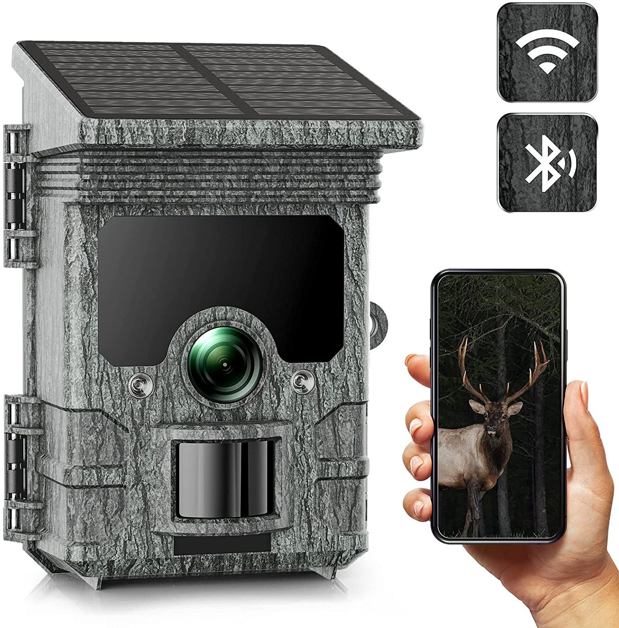 WildkameraXL Camouflage EZ-Solar Wildkamera 46MP 4K mit Wi-Fi