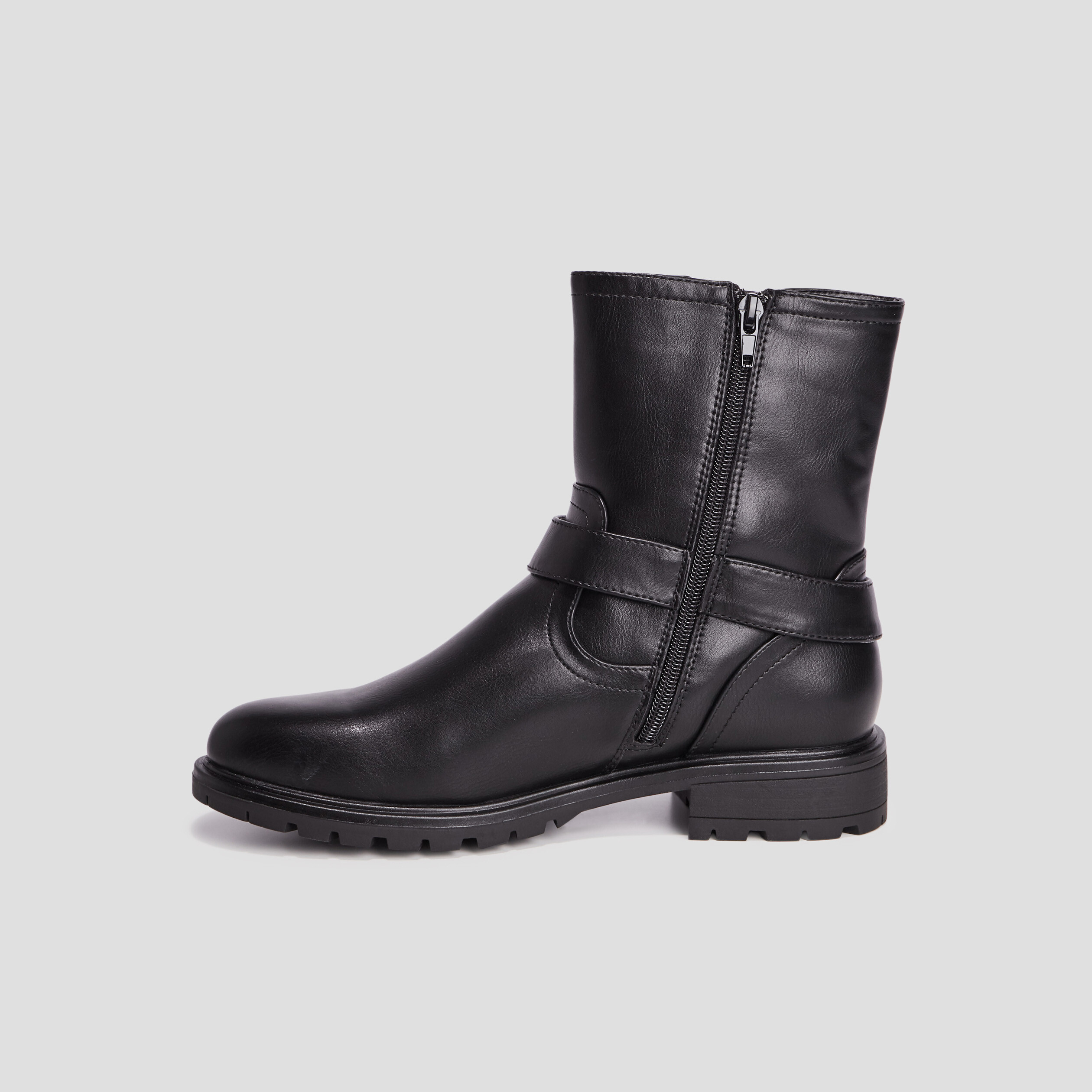 Bottines avec boucles noir femme | La Halle