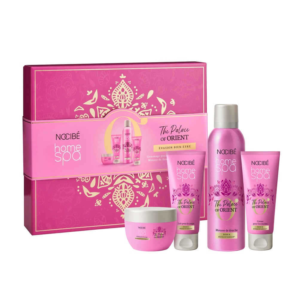 Nocibé Home Spa - Coffret Mystery of Hammam Evasion Bien-être Lait corps, mousse de douche, crème mains & gommage corps