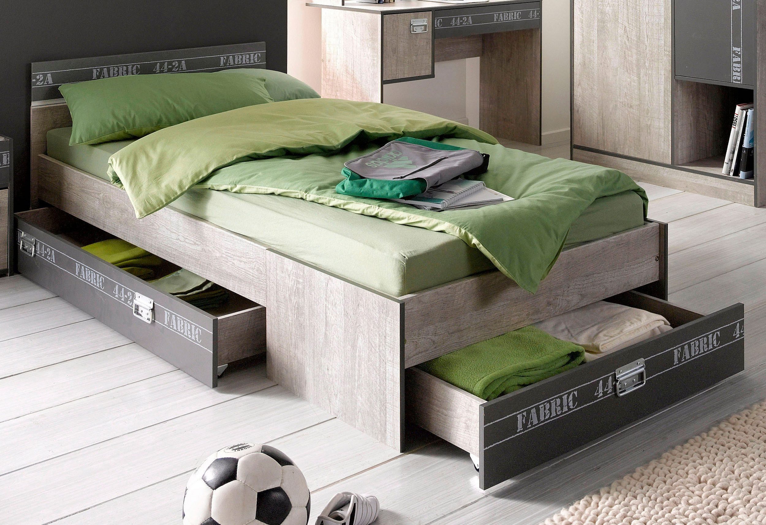 Parisot Jugendzimmer-Set Fabric, (Komplett-Set, 5-teilig), mit extra viel Stauraum