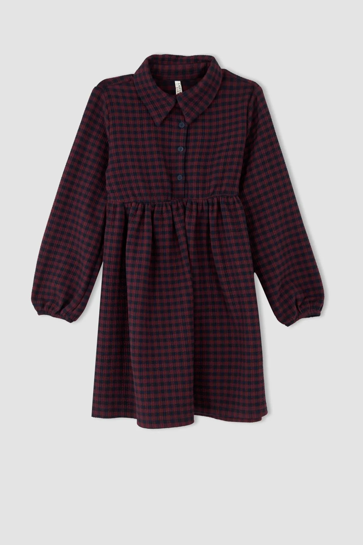 DeFacto  Kariertes Langarmkleid mit Polokragen für Mädchen