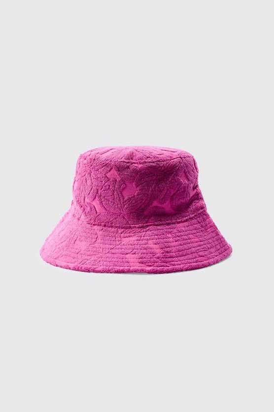Pinker Frottee-Anglerhut