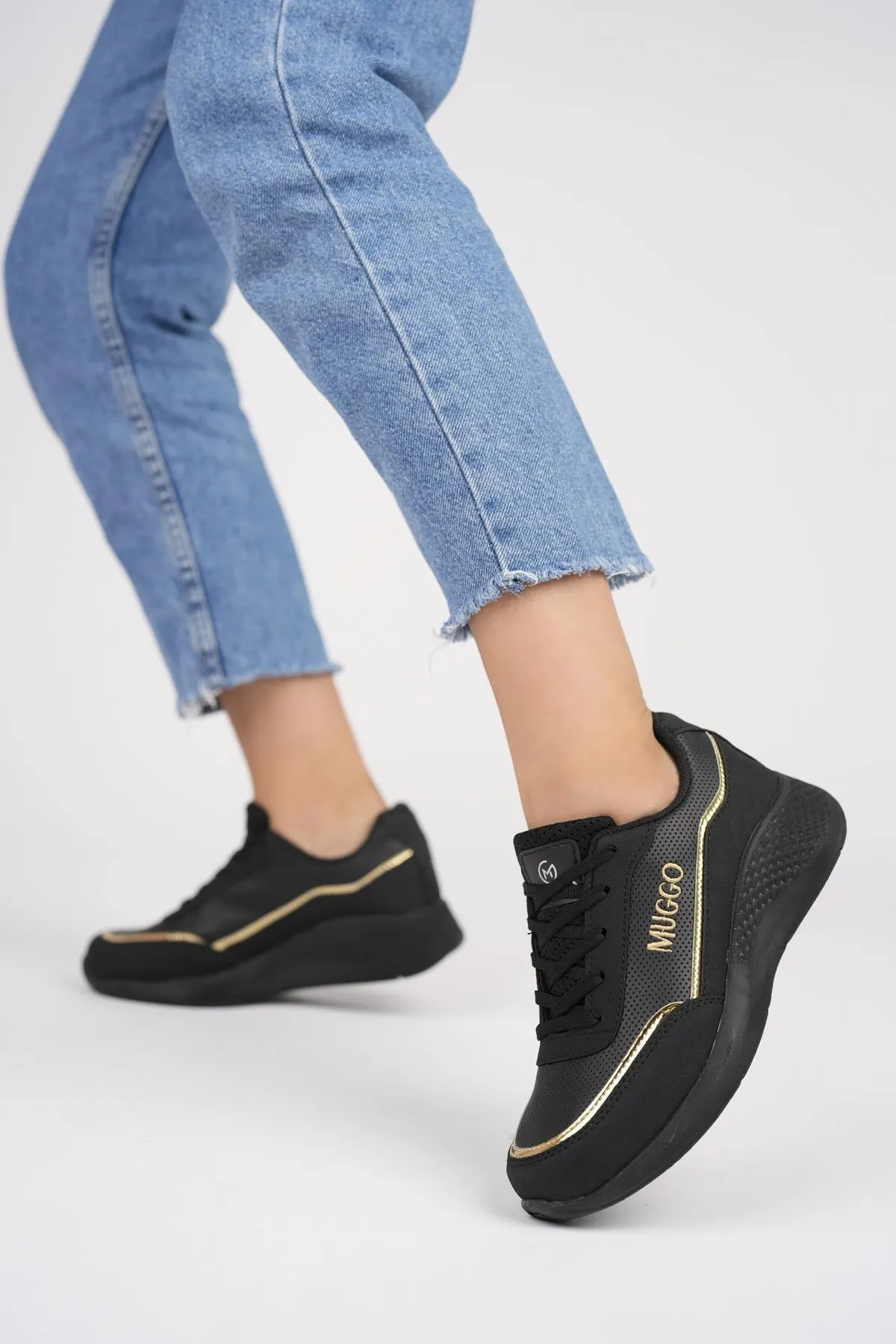 MUGGO  Glückliche garantierte orthopädische Damen-Schnürschuhe für den täglichen Gebrauch, stilvolle, bequeme Sneaker-Sportschuhe