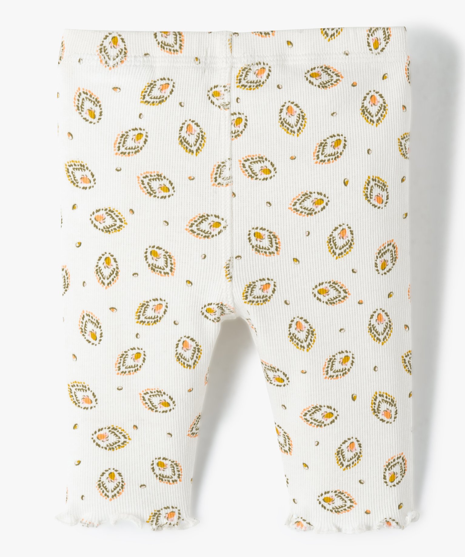 Legging bébé fille court en maille ctelée multicolore | GEMO
