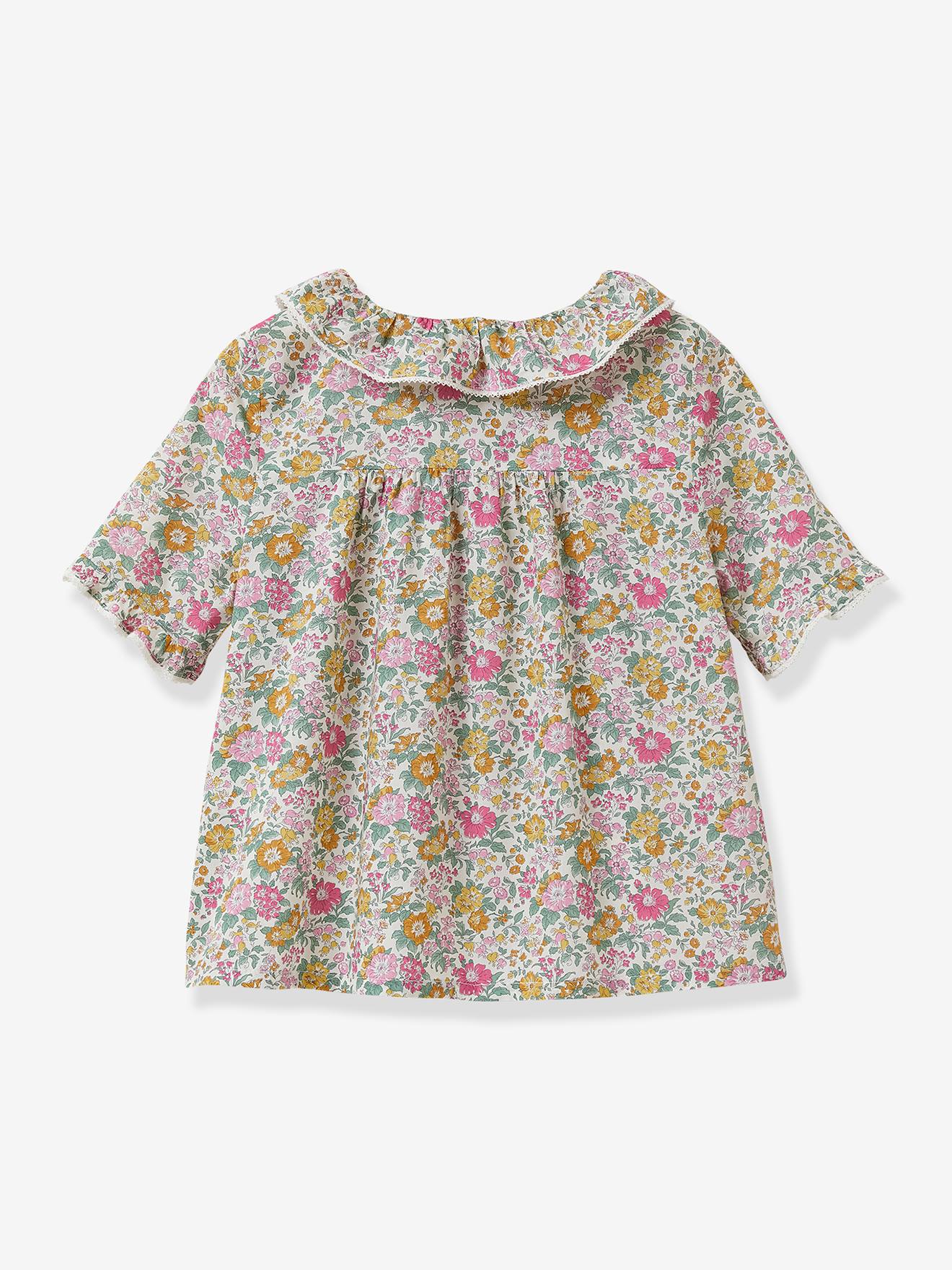 Blouse en tissu Liberty® fille Claire Rich CYRILLUS blanc imprimé