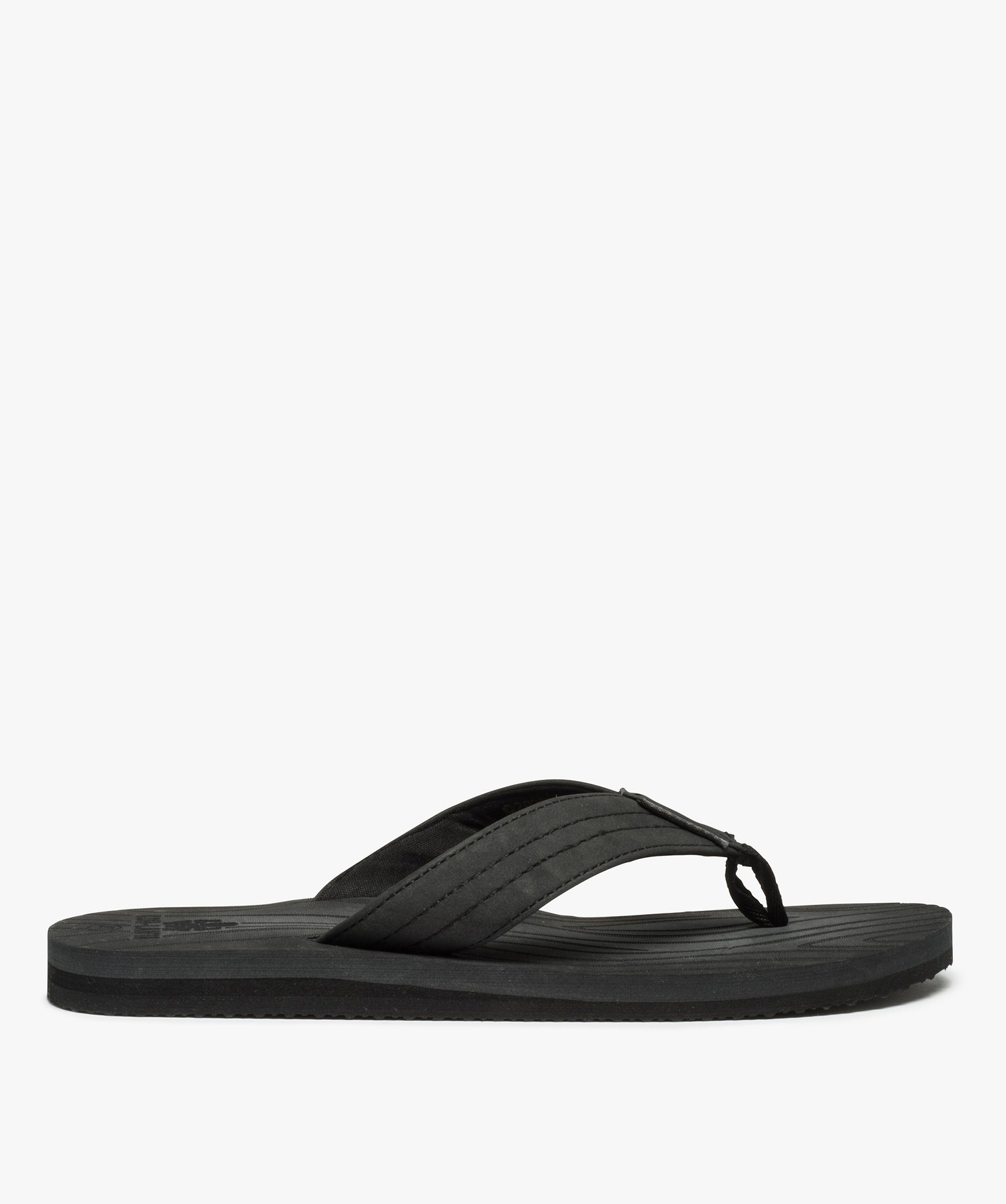 Tongs homme unies à larges brides – Koh Lanta gris | GEMO
