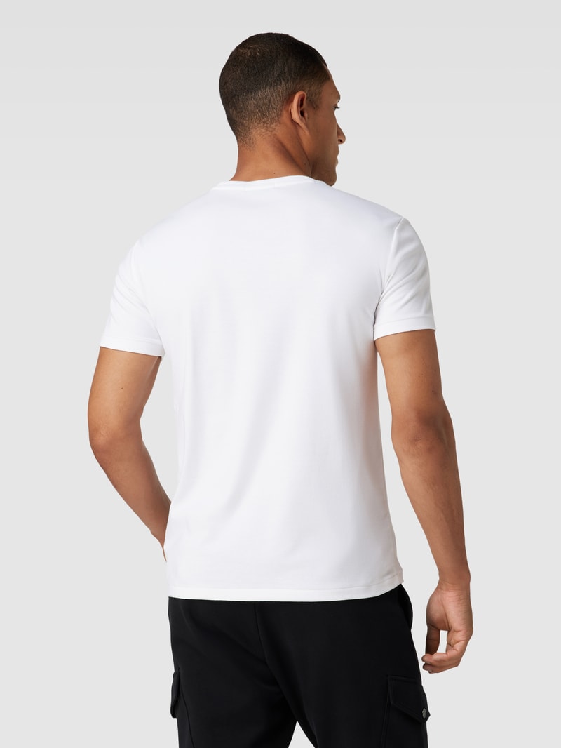T-Shirt mit Streifenmuster Modell 'PIMA' in weiß