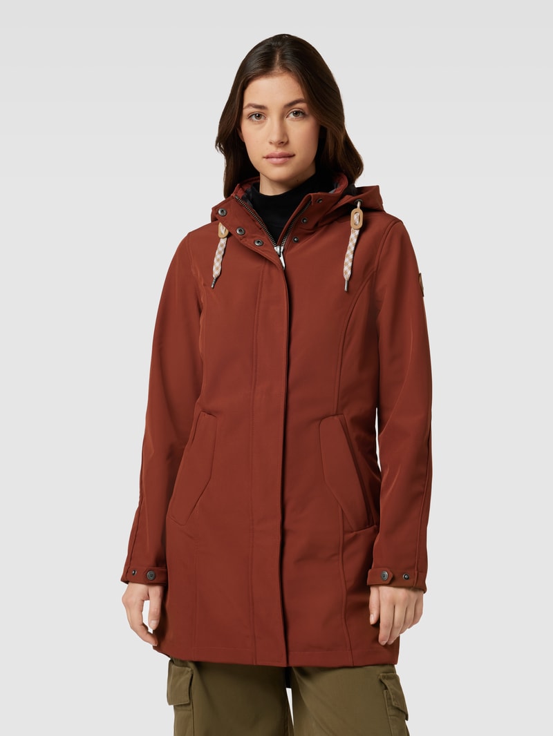 Softshelljacke mit Eingrifftaschen in rostrot