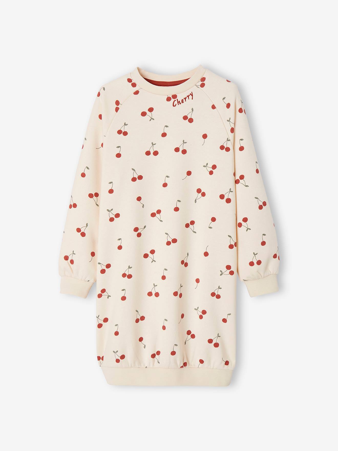 Robe sweat fantaisie fille écru