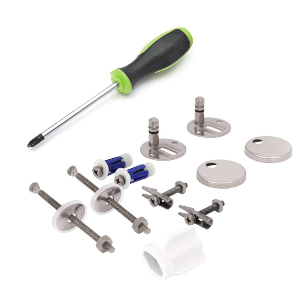 LUVETT WC-Sitz Eckig Q500 (Inklusive 3 Befestigungsarten), mit Original SoftClose® Absenkautomatik, Duroplast