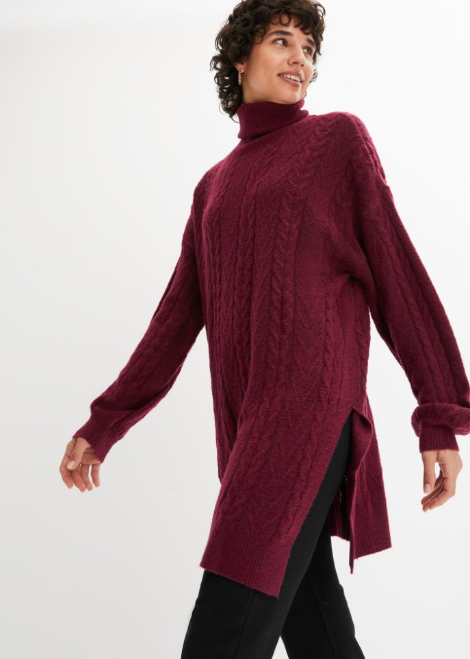Rollkragenpullover mit Schlitz
