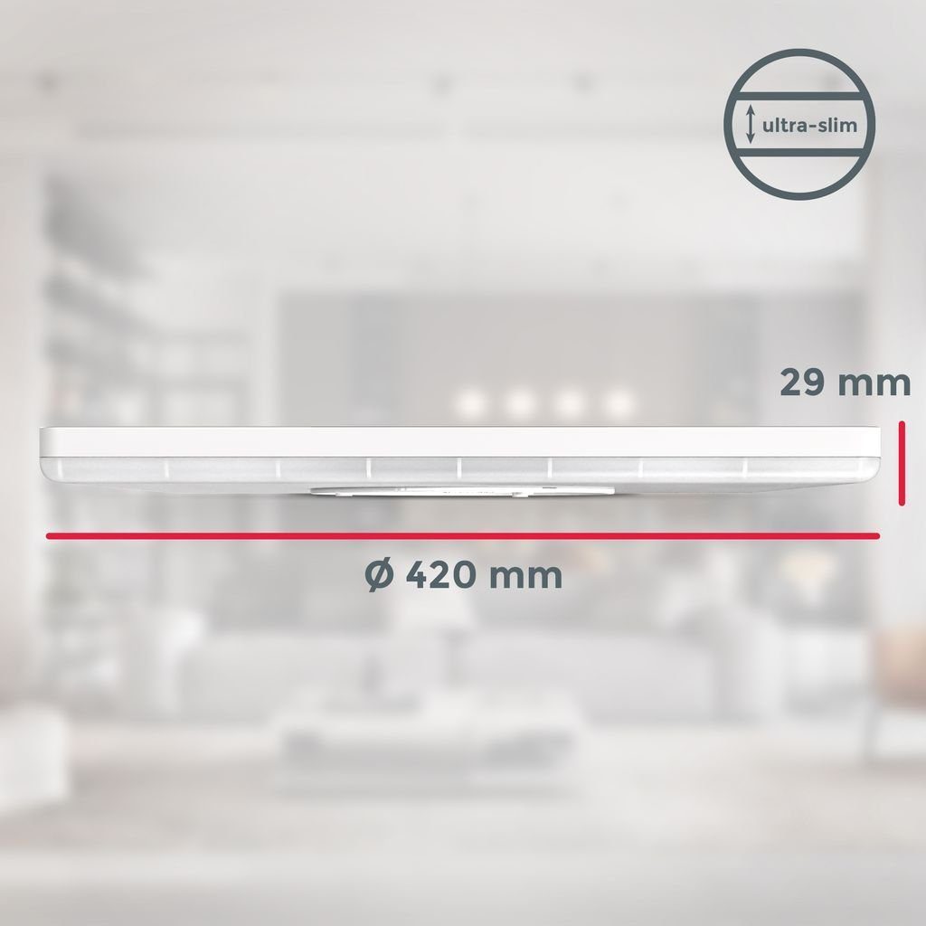 B.K.Licht Deckenleuchte LED Deckenlampe Backlight 4.000K 3.000lm - BKL1313, LED fest integriert, Neutralweiß, Panel Ultra Flach 420x420x29mm 22W Memoryfunktion Weiß