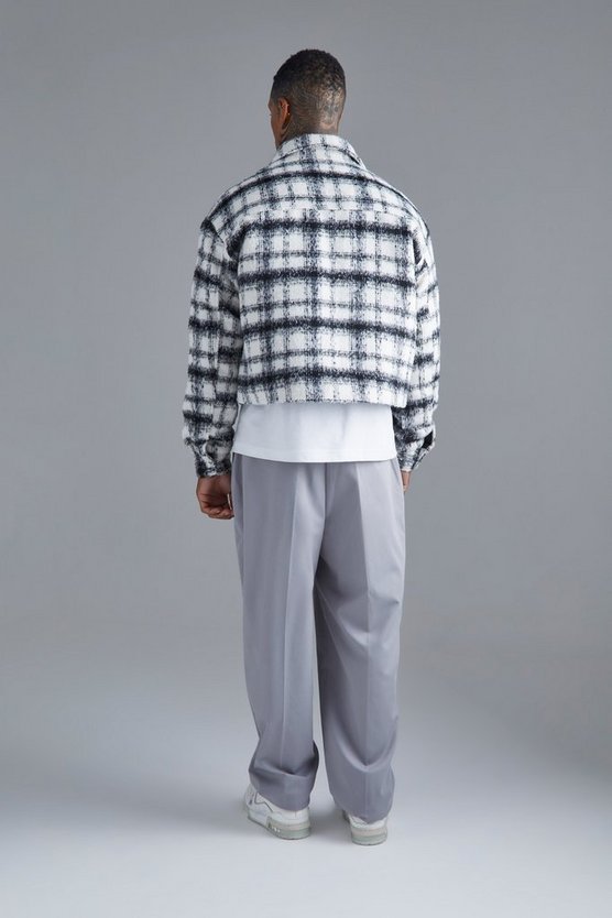 Kastige karierte Harrington-Jacke