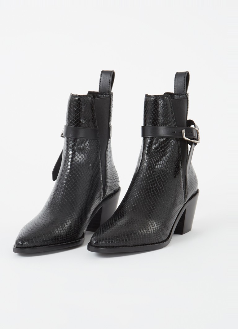Ghete din piele cu imprimeu de șarpe Tyler Cecilia de la Zadig&Voltaire