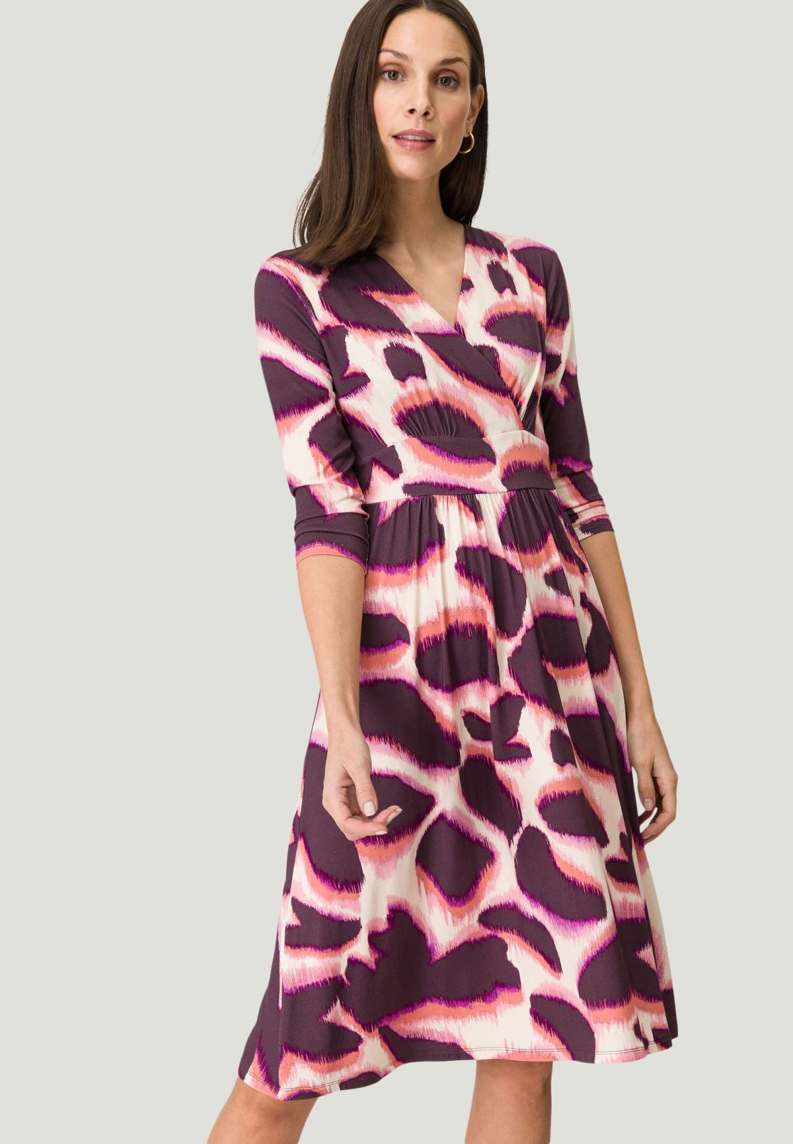 Jerseykleid knielang Wickeloptik