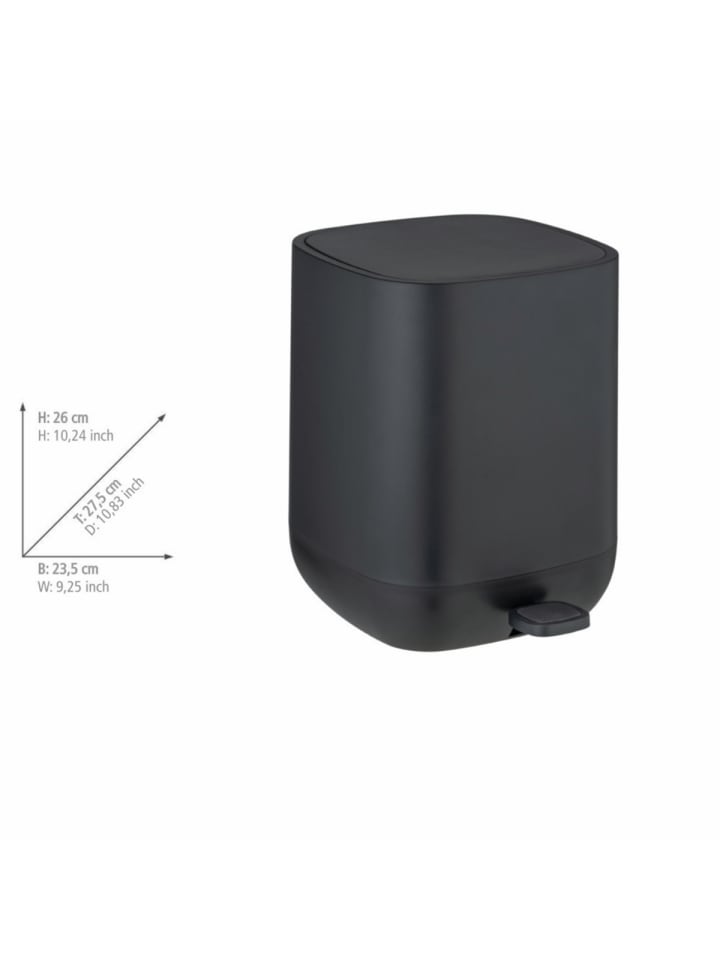 Wenko Treteimer Mod. Davos, Schwarz 6,5 L, Treteimer Davos, Schwarz 6,5 L in Schwarz günstig kaufen onesize