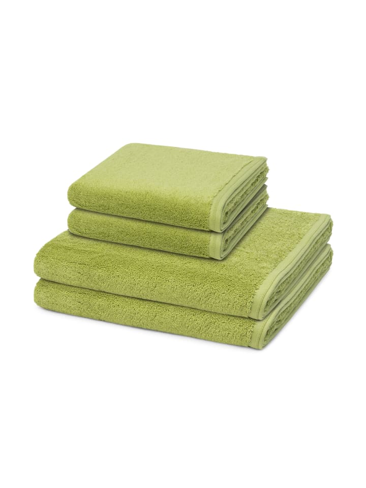 Vossen 2 X Handtuch 2 X Duschtuch im Set Vegan Life in Avocado günstig kaufen 4