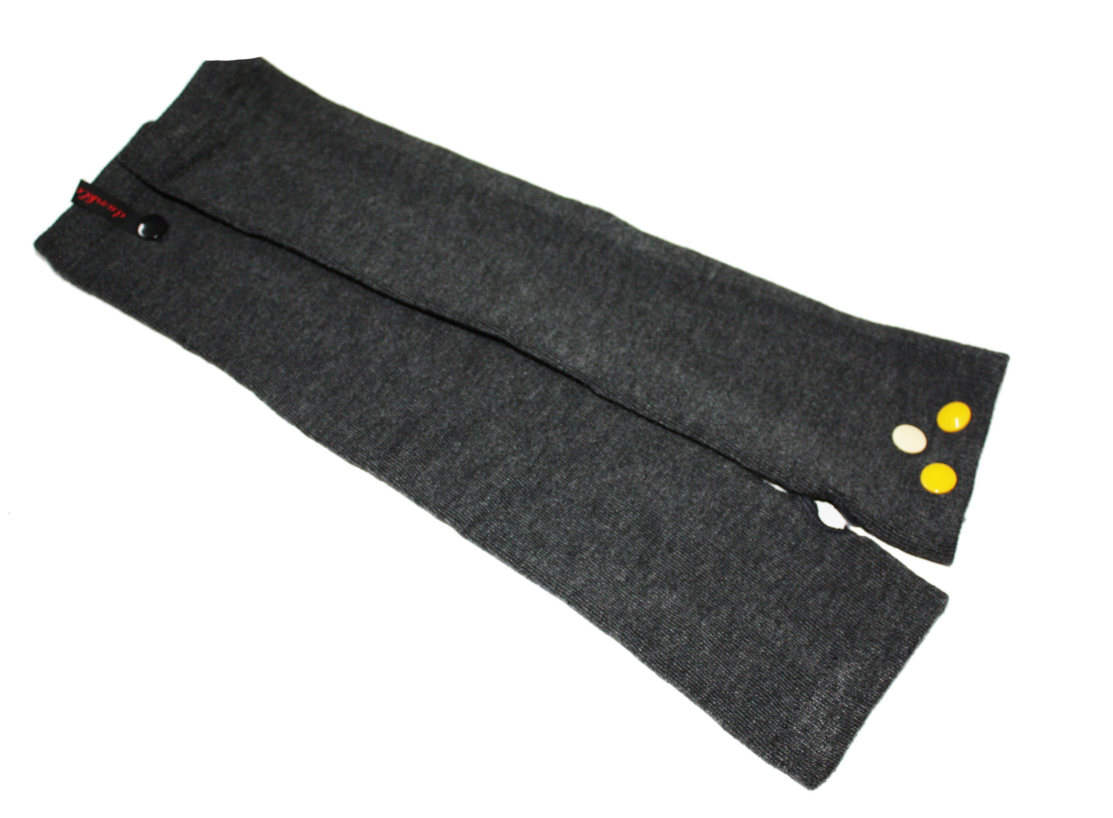 dunkle design Armstulpen Fingerlose Handschuhe Strick Stulpen mit Nieten Grau Gelb