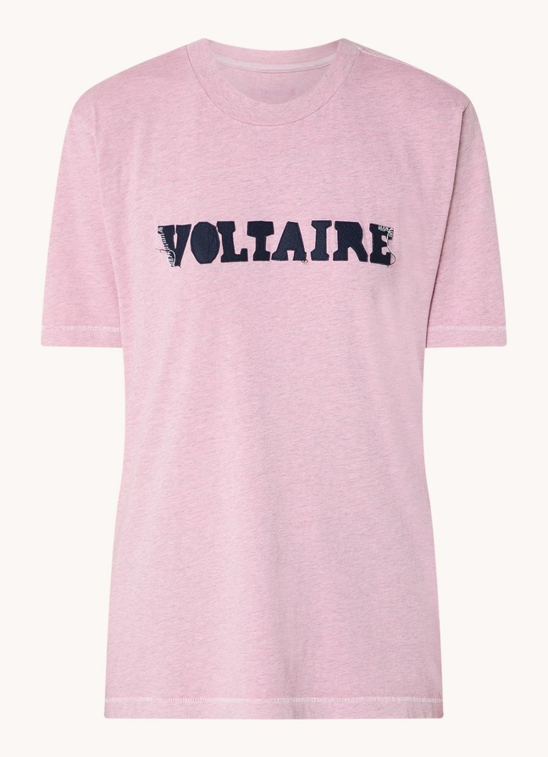 „Zadig&Voltaire Edwin“ marškinėliai su logotipo spauda ir melanžo raštu