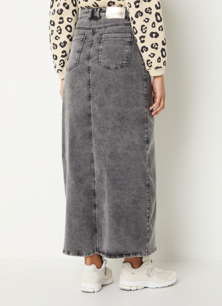Fustă midi din denim 10DAYS cu crăpătură