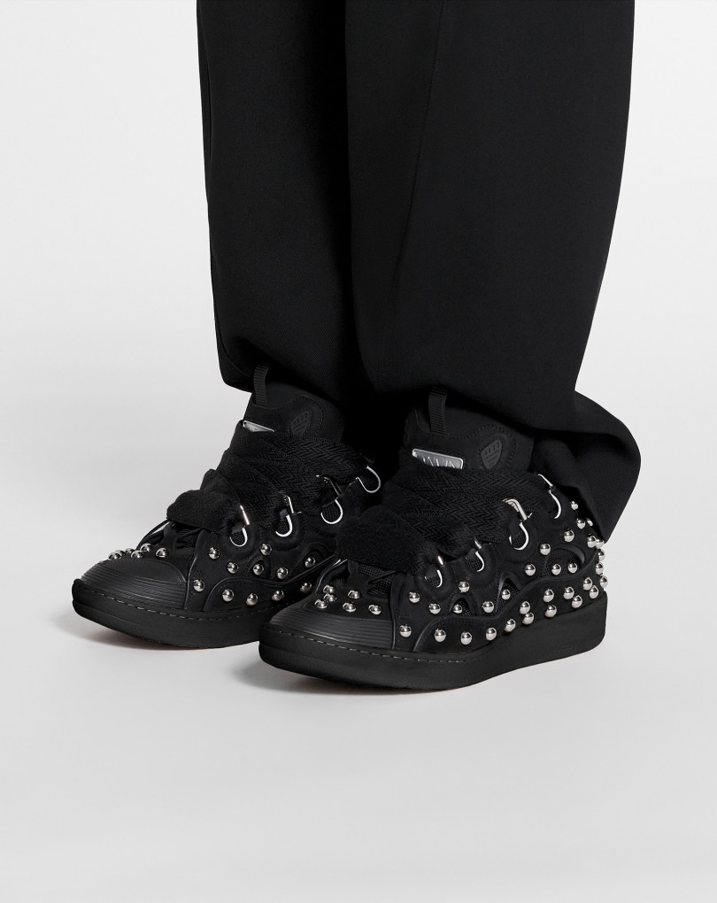 SNEAKERS CURB EN CUIR AVEC STUDS