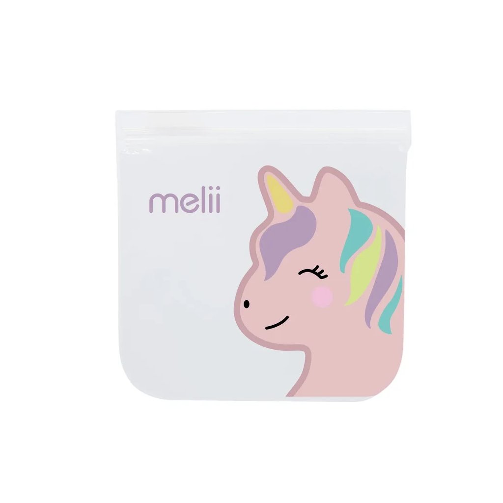Melii Wiederverwendbare Snackbeutel – Einhorn, Katze