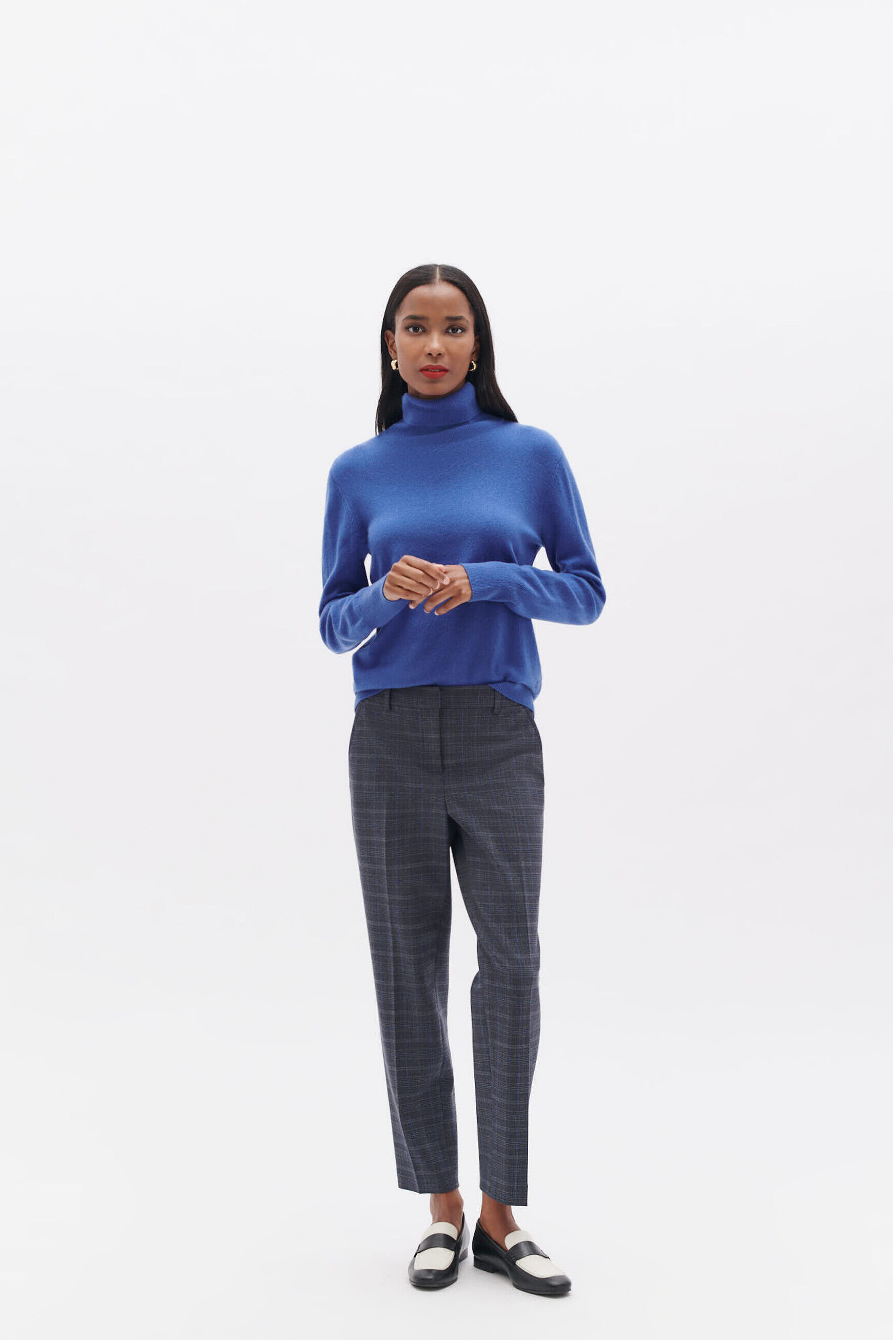 pull dylan b 100% cachemire bleu electrique femme
