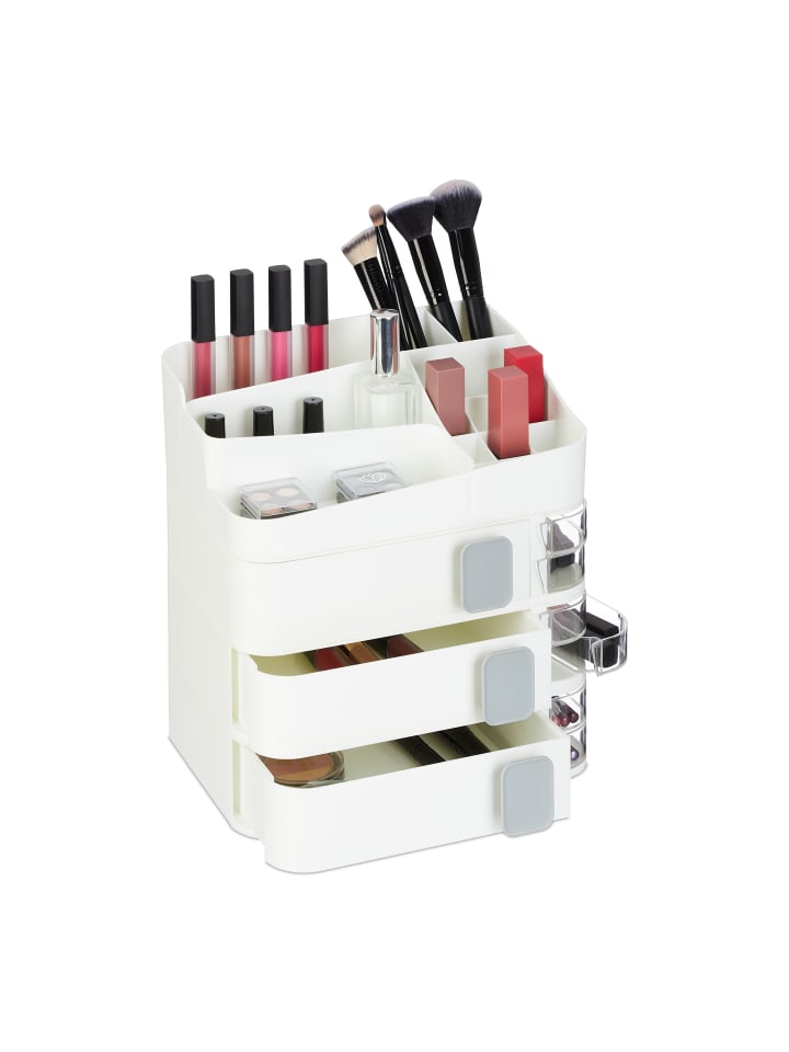 relaxdays Make Up Organizer in Weiß - (B)26 x (H)27,5 x (T)21 cm günstig kaufen onesize
