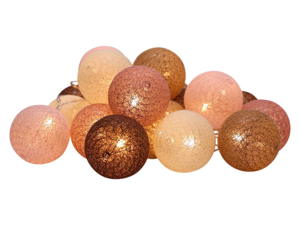Pro Garden Baumwollkugeln rosa Lichterkette