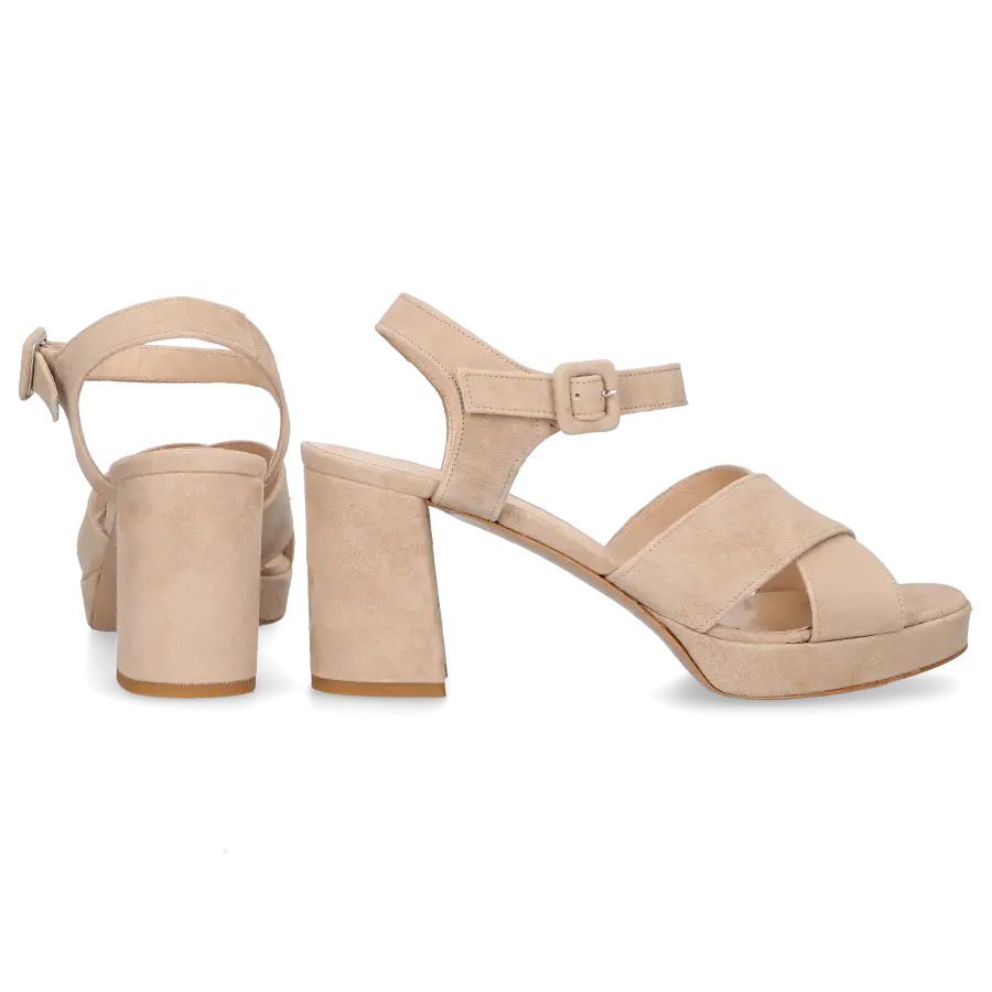 EN AVANT - Sandalen LUXE Veloursleder - beige