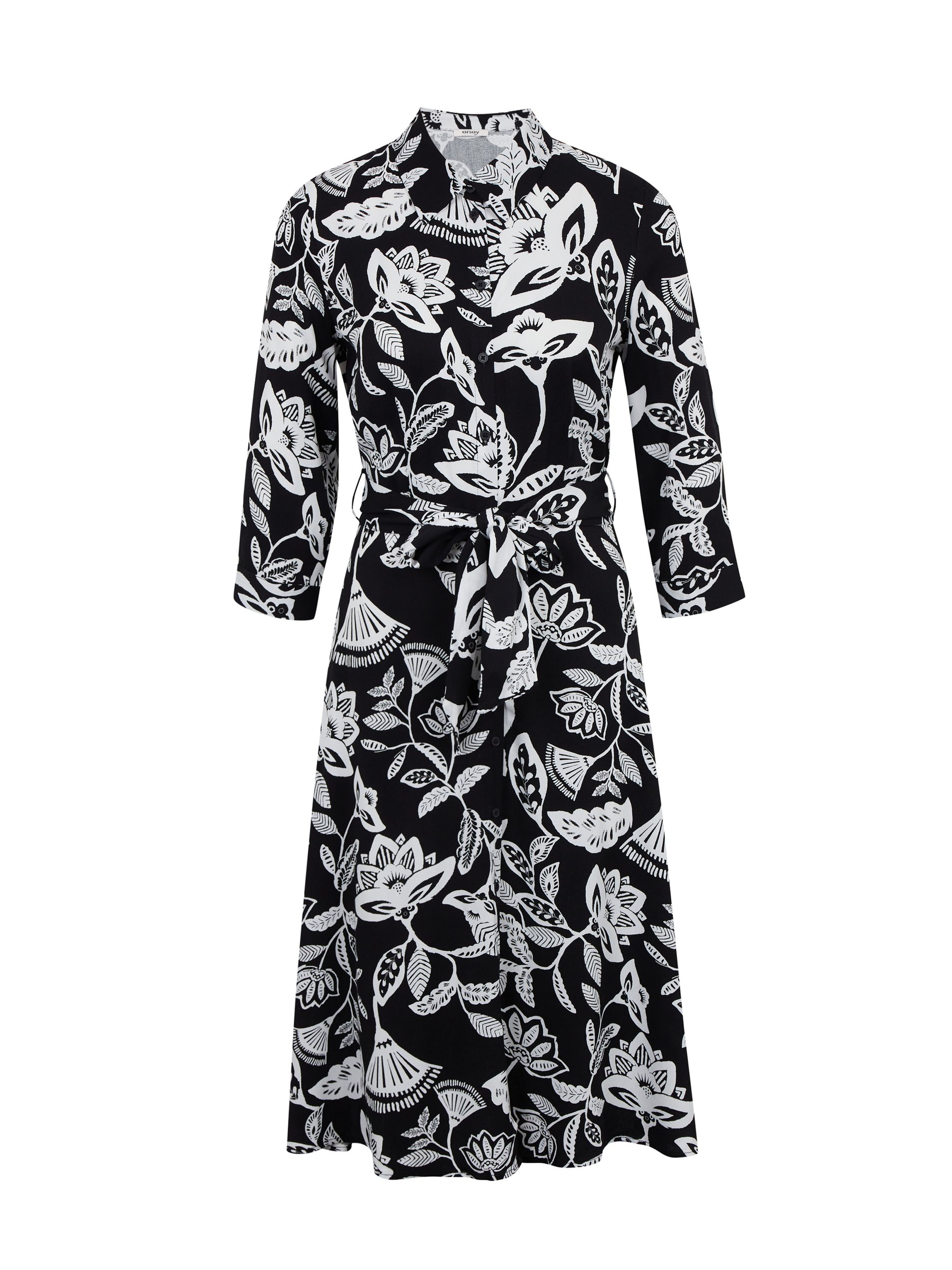 Schwarzes geblümtes Damenkleid ORSAY