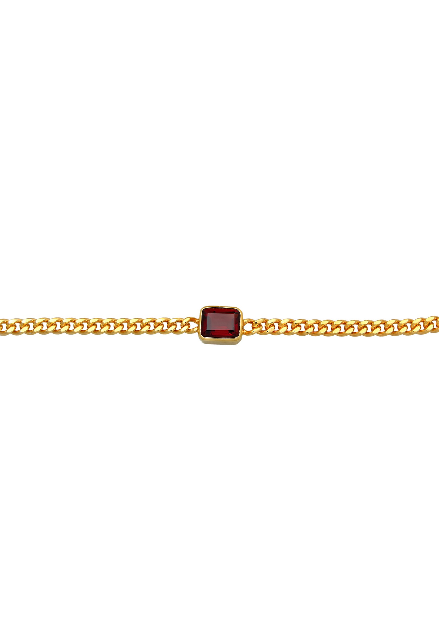Klasyczny elegancki naszyjnik choker damski Elli PREMIUM z granatami ze srebra próby 925, pozłacany